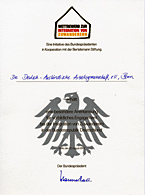 Auszeichnung durch den Bundespräsidenten Johannes Rau.